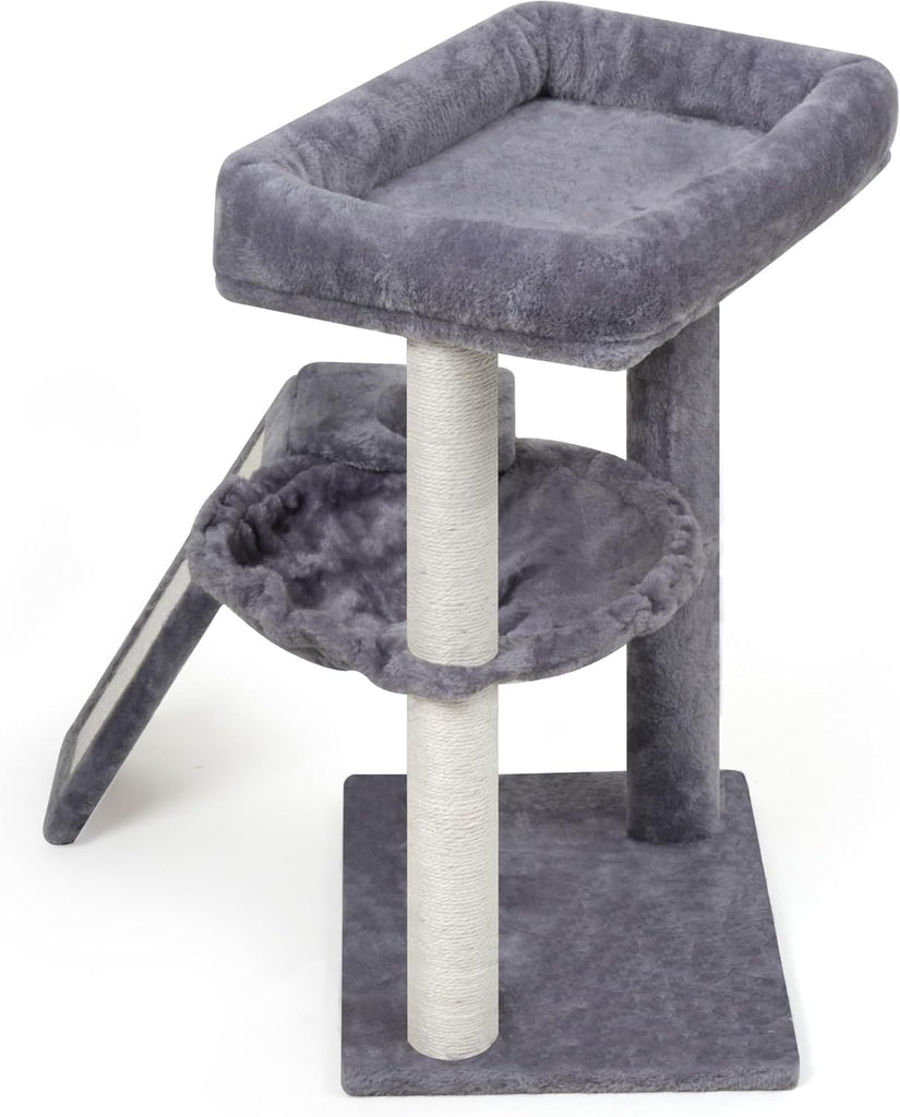 Cat Tree with Cat Scratching Post for Indoor Cats, Cat Tower with Scratching Board and Playful Toy Balls