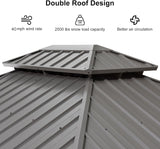 10' X 14' Patio Hardtop Gazebo Aluminum Outdoor Gazebo with Double Galvanized Steel Roof for Deck Backyard All Weather