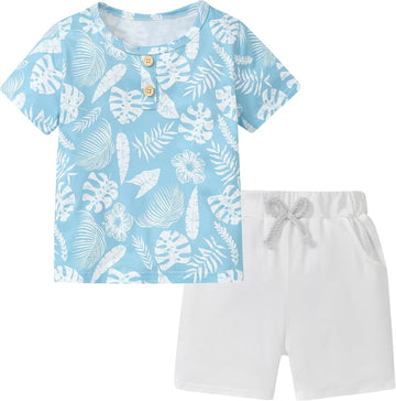 Toddler Boy Clothes Short Sleeve T-Shirt + Shorts Set 2PCS Outfit