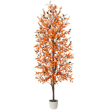 6ft Artificial Olive Tree, Fall Tree with Pot