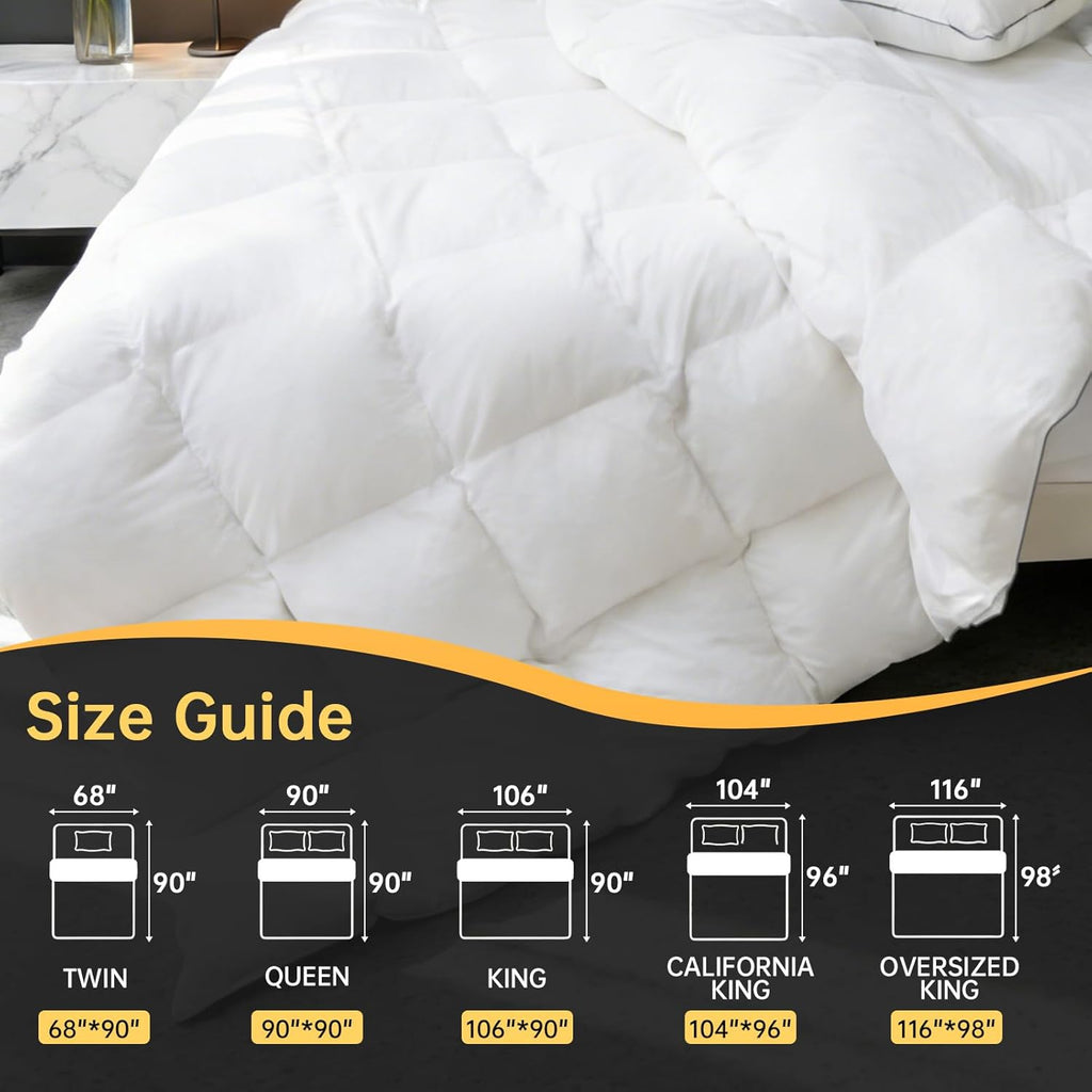 Goose Down Comforters 100% Cotton Shell Queen Comforter Luxury Duvet Insert