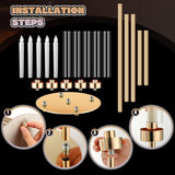 4 Set Gold Candelabra Centerpieces for Tables, 26.8 Inch 5 Arm Candle Holders with LED Candles and Acrylic Cylinders