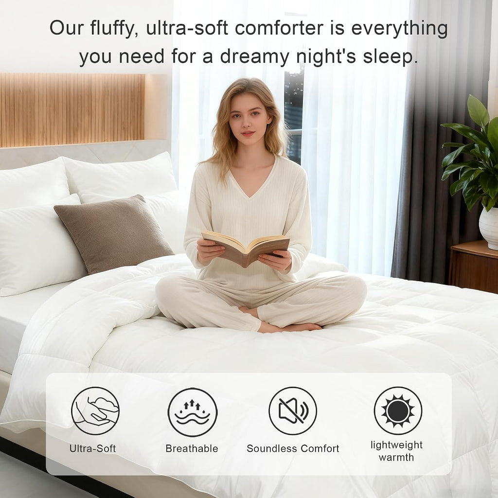 White Goose Feather Down Comforter King, Duvet Insert