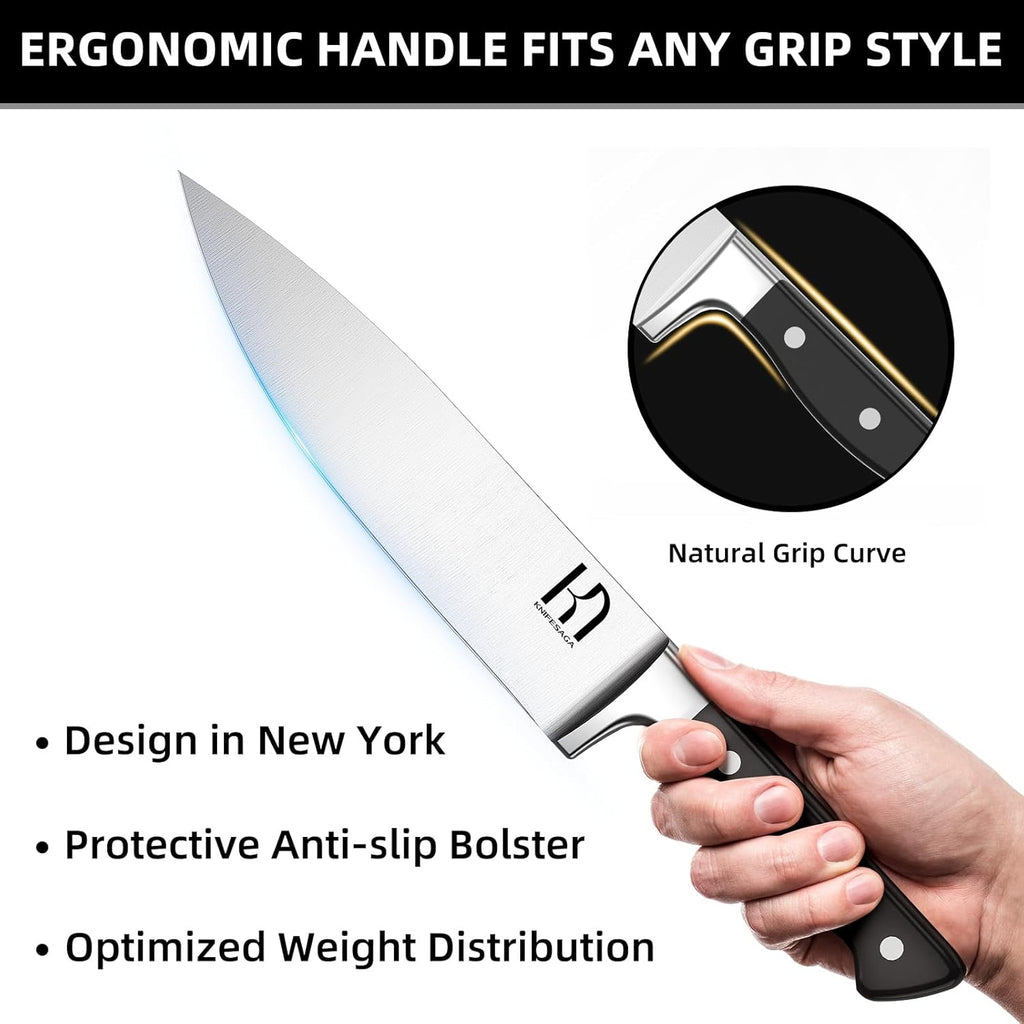 Japanese Knife Set with Sharpener, Premuim, Razor Sharp, 15 Pcs | Innovative Steel, High Carbon Stainless, Enduring