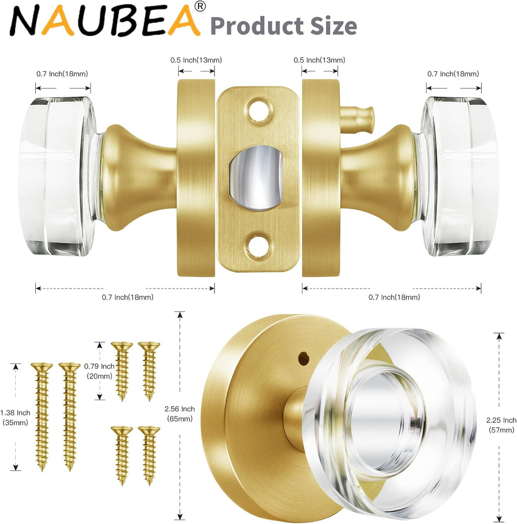 Glass Door Knobs Gold Door Knob Interior Satin Brass Privacy Door Knob and Bathroom Crystal Door Knob