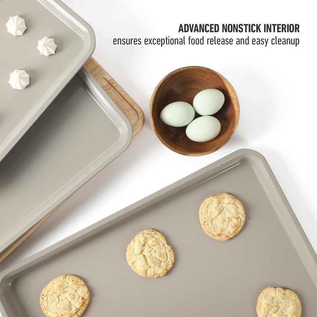 Legacy Cookie Sheet Set, 3-Piece Nonstick Sheets 18 15 13 Inch Cookie Sheet, Metal Sheet, Taupe, PFOA-Free for Even