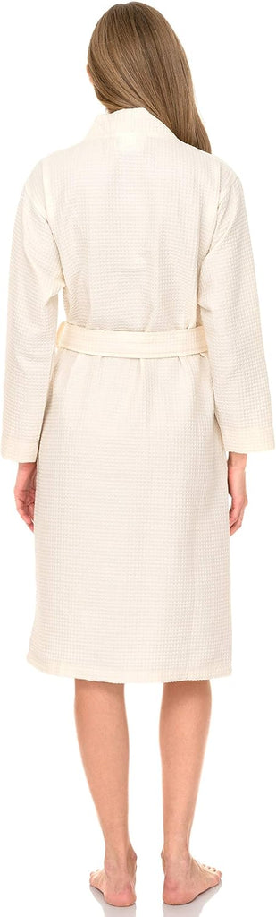 Womens Waffle Robe Kimono Spa Bathrobe Soft Shower Bath Robe for Women XS to XXL