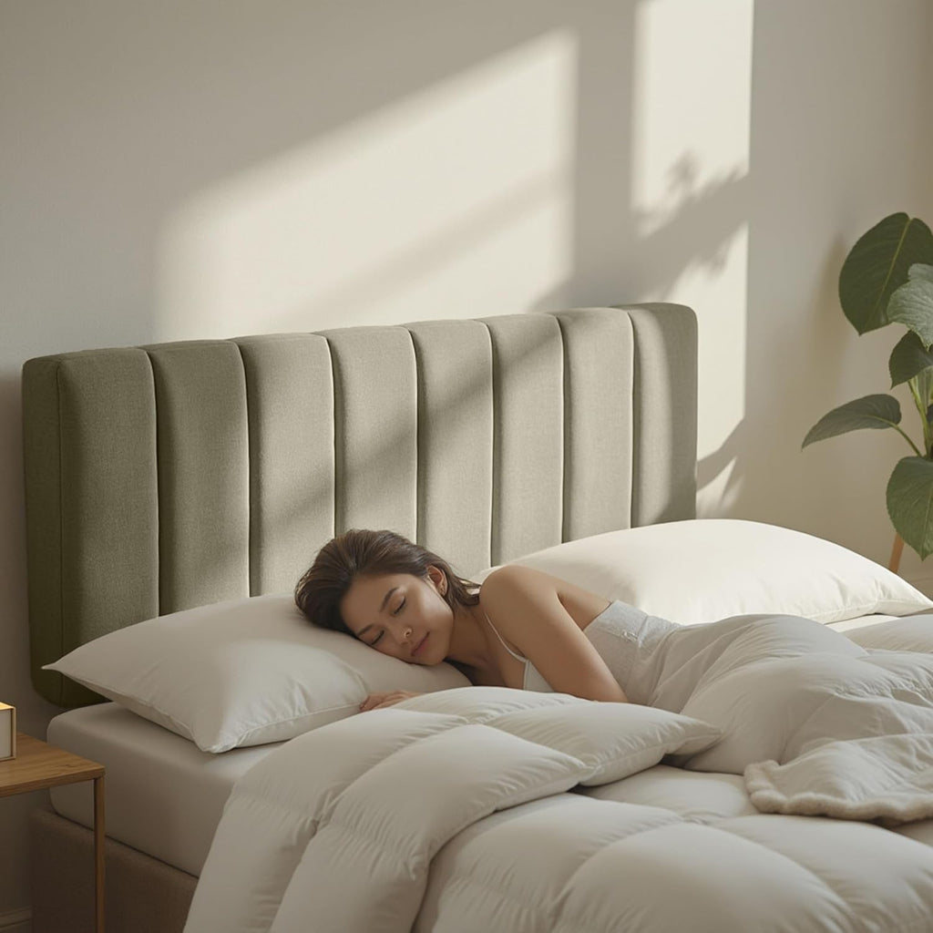 Upholstered King Headboard - Easy Assemble Channel Stitched Headboard King Bed