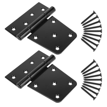 3-1/2" Heavy Duty Gate Hinges, Black Iron Door Hinges with Screws, Durable Gate Strap Hinges for Wooden Fences Gate