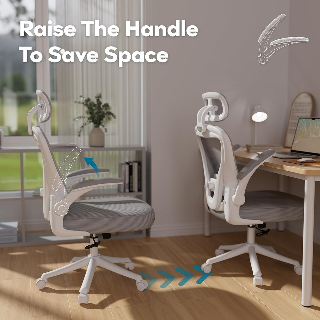 Ergonomic M903, Computer Desk Chair | High Back Mesh with Adjustable Lumbar Support, Headrest, Flip-Up Armrests