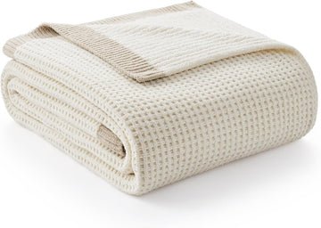 Chenille Throw Blanket, Soft Cozy Waffle Throw, Warm Yet Lightweight, Breathable All-Season Throws for Women Men