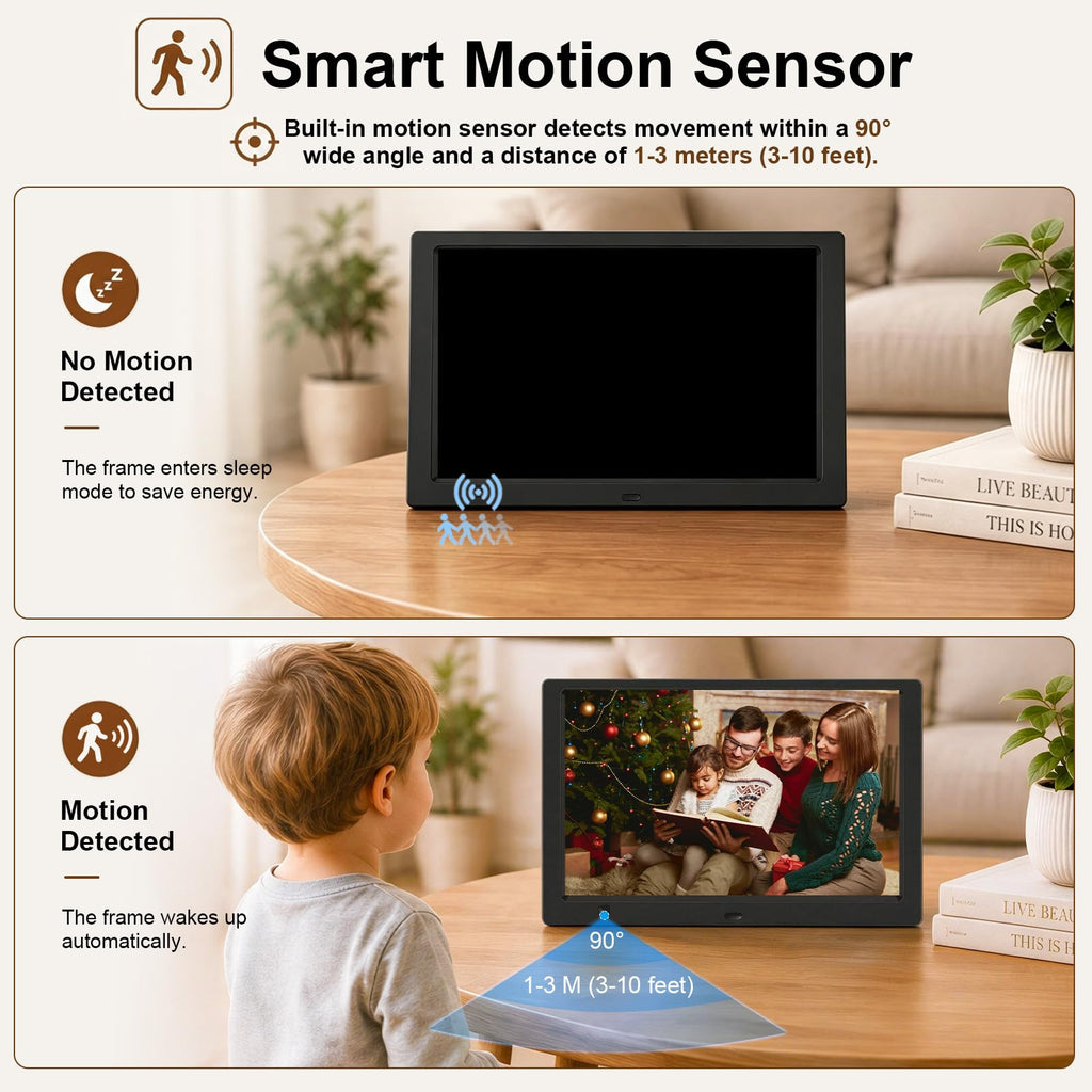 10.1-Inch 1080P IPS Digital Picture Frame, No WiFi or App Required