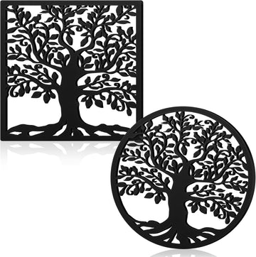 Cast Iron Trivet for Hot Dishes Metal Tree Trivet Set - Set of 2
