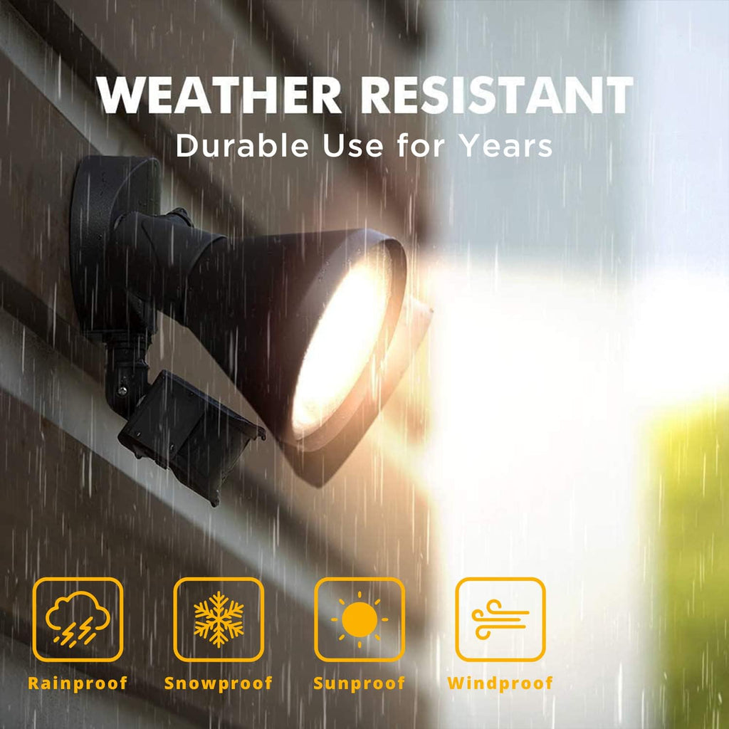1800LM LED Motion Sensor Light Outdoor, Dual-Head Security Light, 3000K, Waterproof Exterior Flood Light , Garden