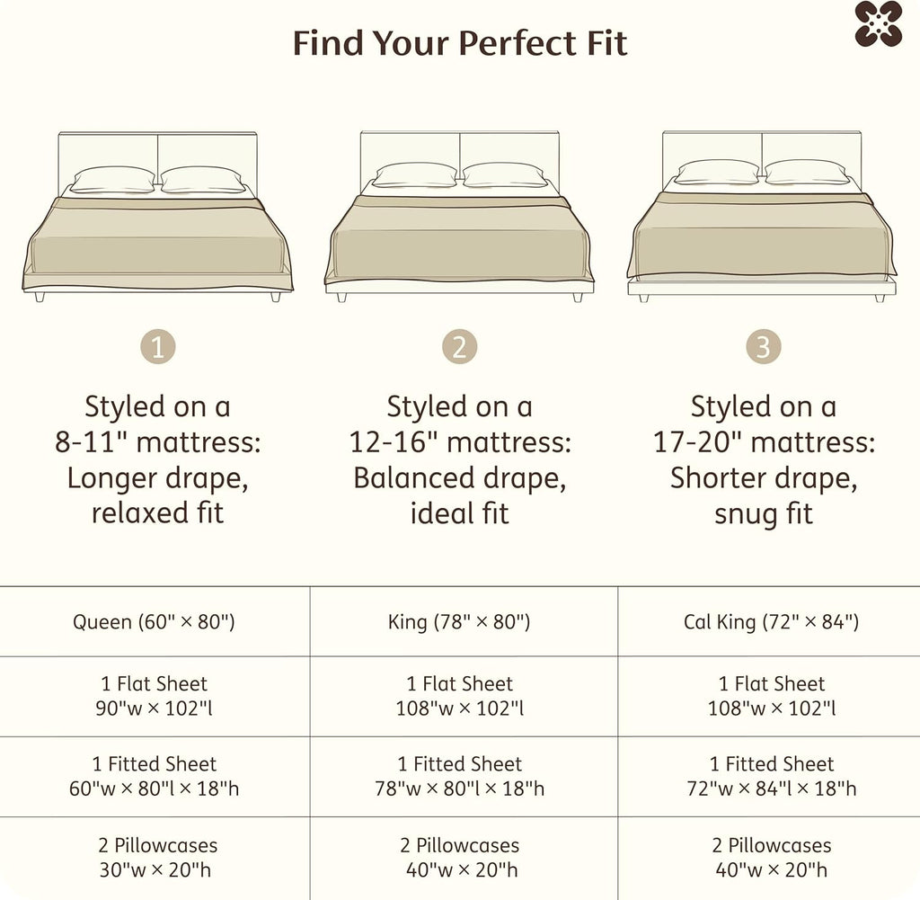 100% Organically Grown Bamboo Viscose Sheet Set | Cooling Bedsheets for Hot Sleepers | Luxury Silky Soft
