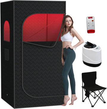 Sauna Box, Portable Steam Sauna for Home with 1000W 3L Steamer, 9-Level Temperature Control & Remote
