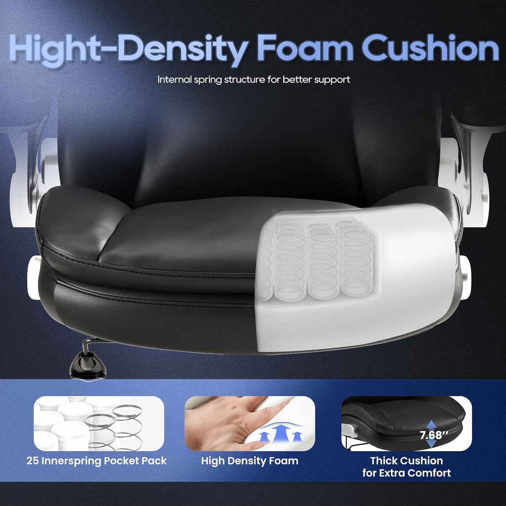 Big and Tall- High Back Executive - Ergonomic Home Computer Desk Chair with Padded Flip-up Arms, Adjustable Lumbar
