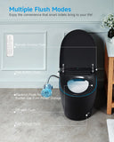 Black Smart Toilet with Bidet Built In, Auto Open/Close Lid, Heated Seat, Warm Wash & Dryer, Night Light