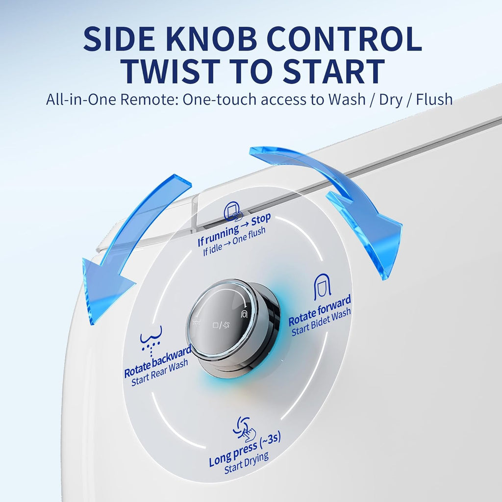 Compact Smart Toilet with Bidet Built In for Small Bathroom, Microbubble Wash Auto Flush Water Filter
