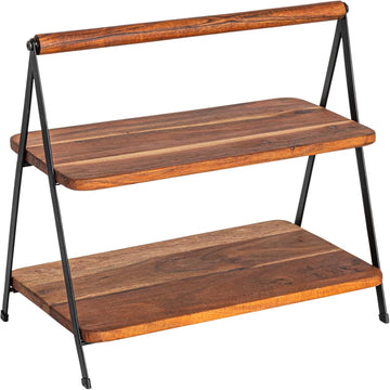 Acacia Wood 2-Tier Serving Stand