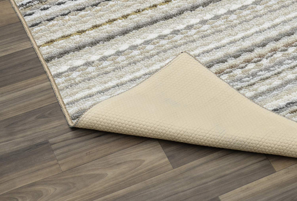 Carnival Stripe Non-Slip Recycled Random Earthtone Stripes Area Rug - Modern, Stain-Resistant, Ideal s &