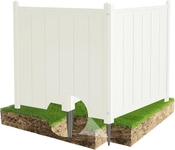 Air Conditioner Fence, 48" H x 52" W Outdoor Privacy Fence White Vinyl Fence Screen Trash Can Enclosure for Outside