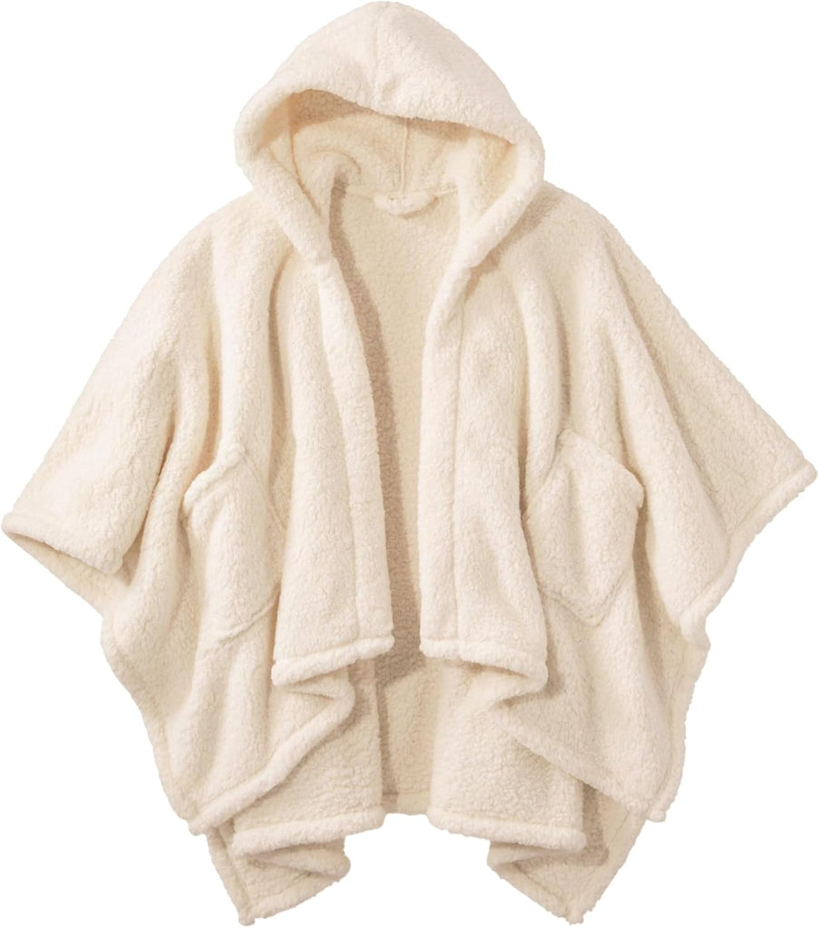 Wearable Blanket Sherpa Poncho Office Work Warm Cozy Shawl Blanket,Plush Cape Wrap for Adults