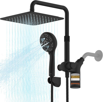 Upgraded Dual Shower Heads Combo, 10 inch Filtered Shower Head with Handheld, 3-Way Rain Shower Head with Filters