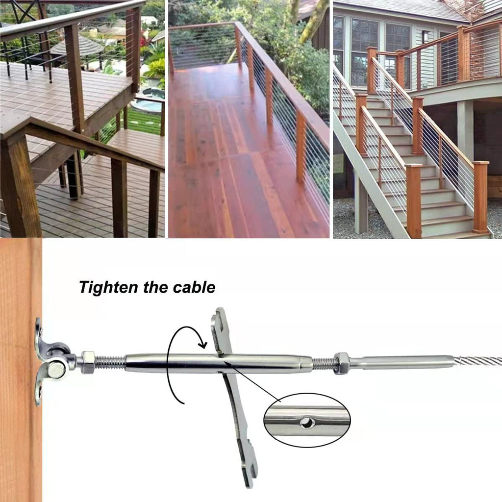 Cable Railing Hardware, 30 Pairs Stainless Steel Cable Railing Kit, for 1/8 Cable Railing System, T316 Marine Grade