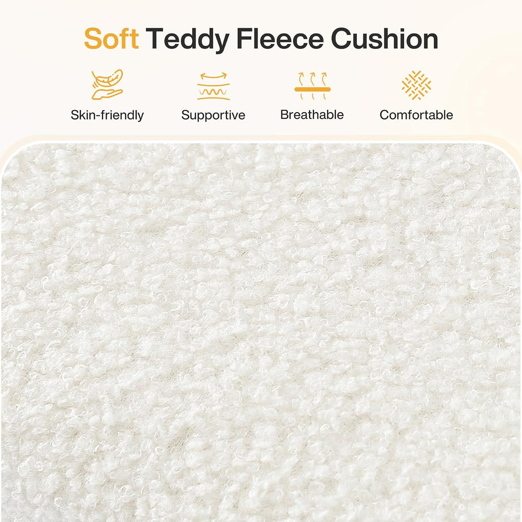 59" White Upholstered End of Bed Bench, Long Bench | Modern Bench for King Bed, High Resilience Entryway Bench ,Teddy