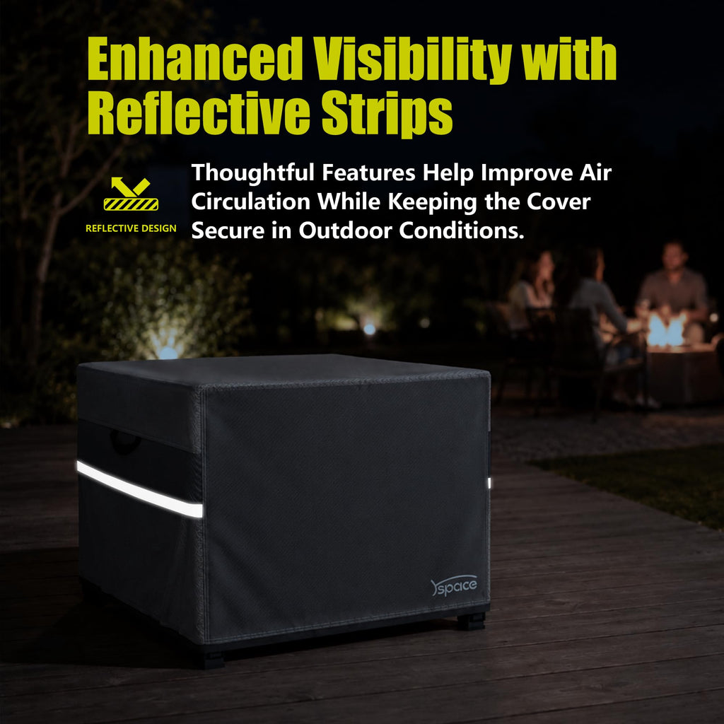 42" Fire Pit Cover Rectangular, 600D Outdoor Fire Table Cover