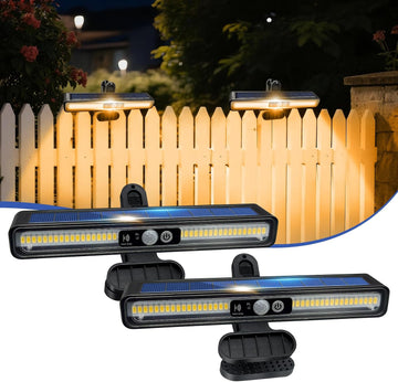Clip On Solar Motion Lights Outdoor 36 LEDs Portable Fence Light(2 Pack) | Warm Yellow,3 Modes