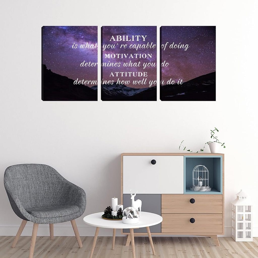 Office Wall Art 3 Pieces Motivation Landscape Canvas Poster Prints Painting Inspirational Wall Decor Decoration - Set of 3
