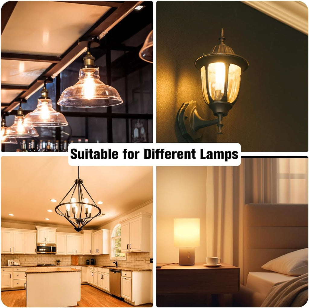 12 Pack Vintage LED Edison Bulbs, E26 Dimmable LED Bulb, 60 watt Equivalent, ST58 Antique Filament Light Bulbs with Warm White 2700K, Brightness 8W, 800LM, 80+ CRI