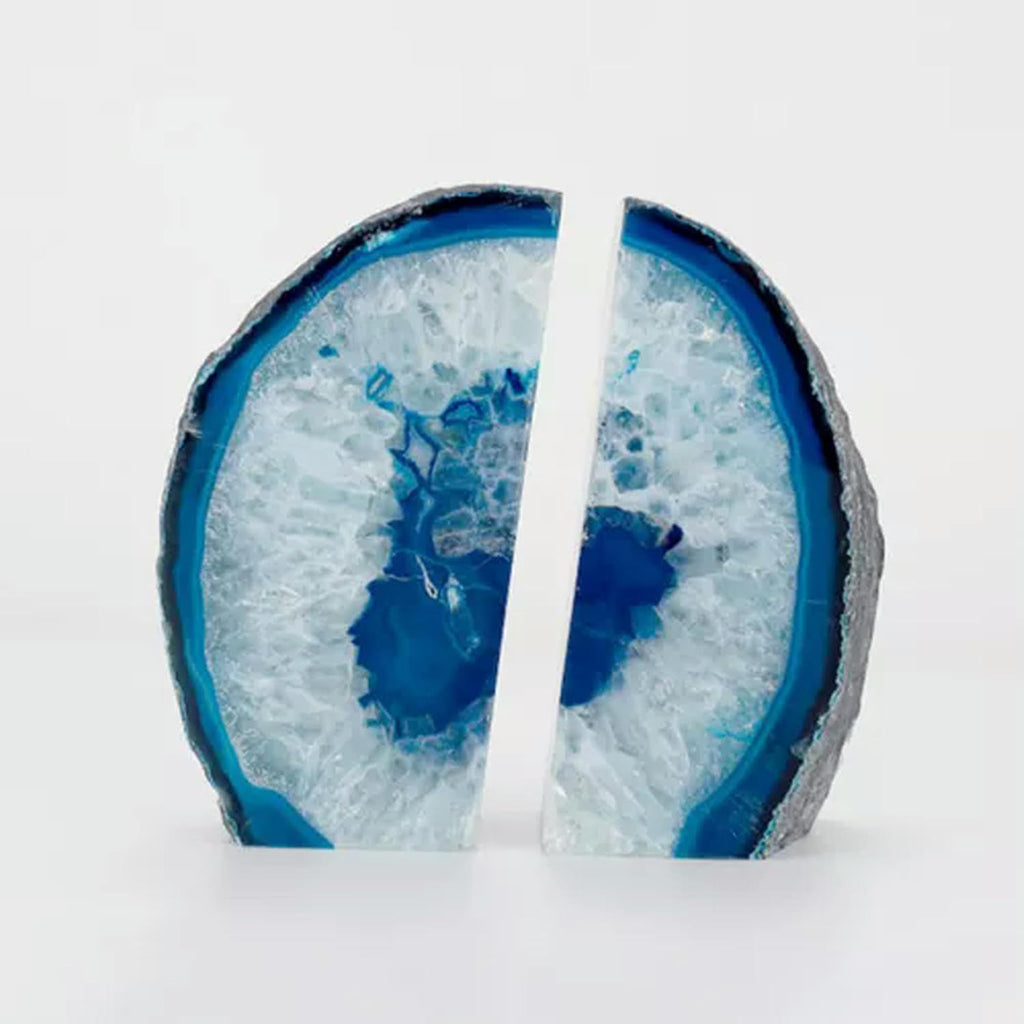 1Pair Natural Geode Book end Natural Agate Bookend Crystal Bookend Home Decor-Natural
