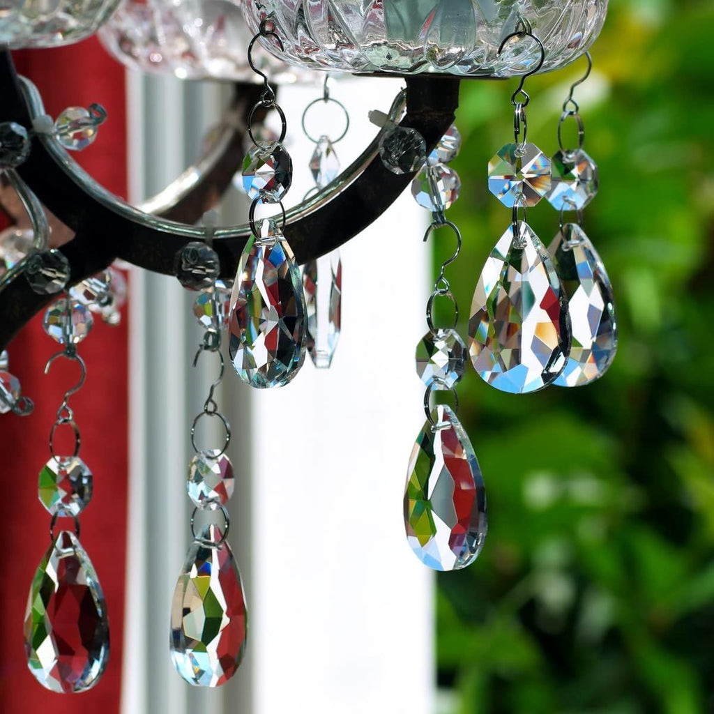 12pcs Crystal Suncatchers, Teardrop Chandelier Prism Clear - Hanging Glass Beads Chandelier Replacement