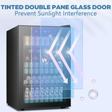 Beverage Refrigerator Cooler 4.4 Cu.Ft,145 Can Mini Fridge with Glass Door for B