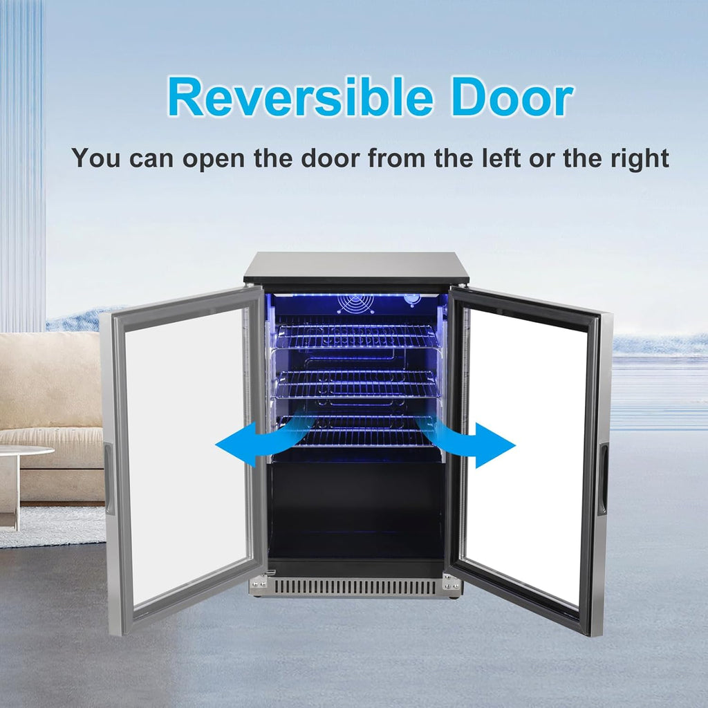 20 Inch Built in Beverage Fridge with Glass Door