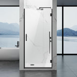 Framelss Hinged Shower Door, 36" W x 76" H Single Swing Pivot Shower Door