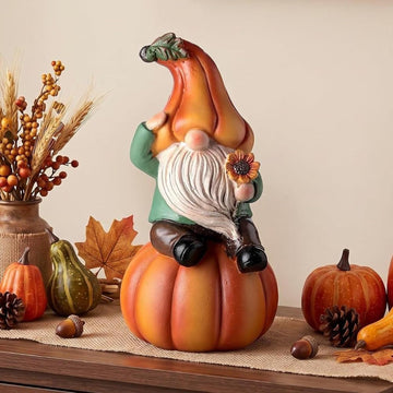 Fall Thanksgiving Gnomes Figurine Decorations, 6.7", Cute