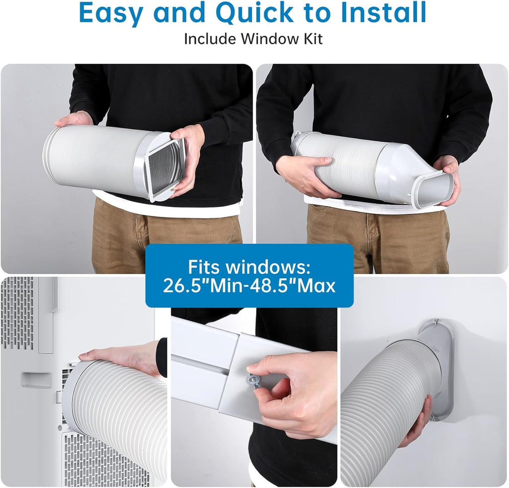8000 BTU Portable Air Conditioner, 3 in 1 AC Unit for 350 Sq.Ft. with Built In Dehumidifier, 2 Speed Fan, Timer