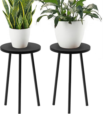 Plant Stand Indoor 2 Pack: Corner 20'' Indoor Plant Stand - Plant Table | Mid Century Modern Decor - Small Round