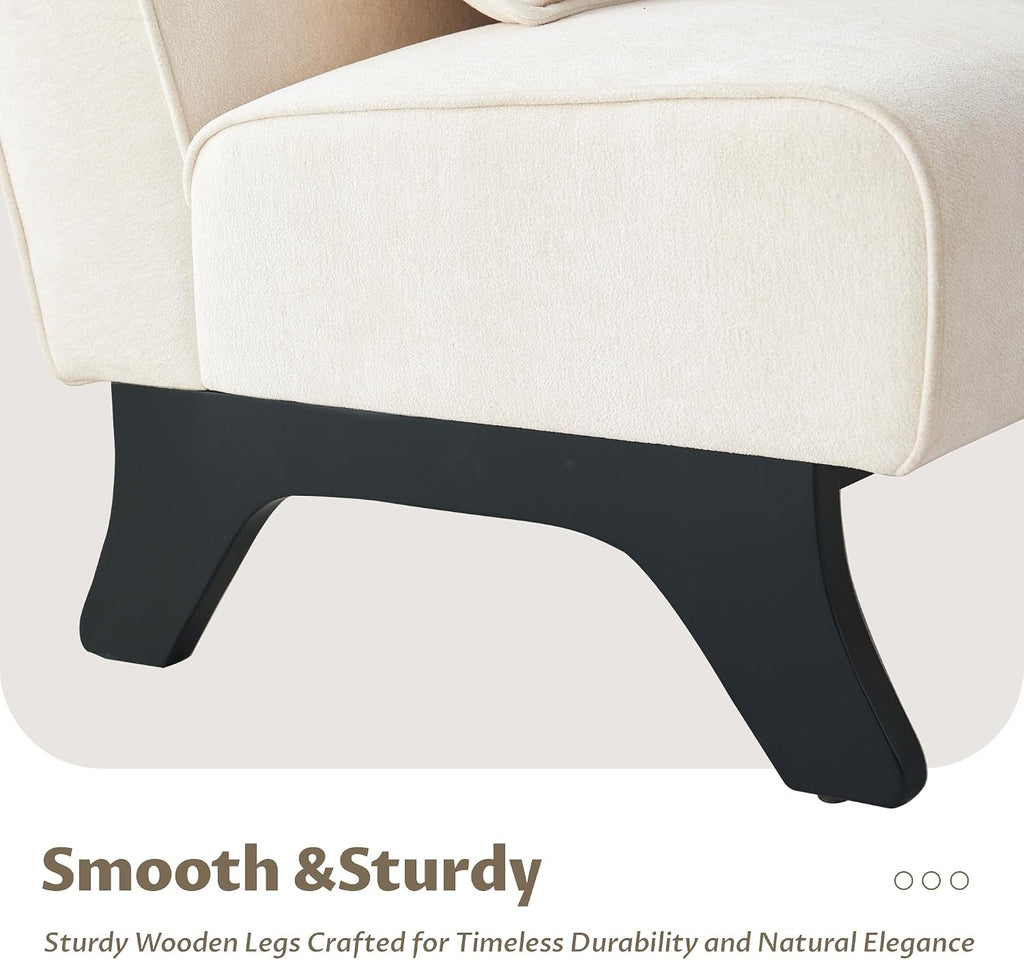 Armless Accent Chairs Set of 2 Upholstered Living Room Side Chairs | Comfy Small Accent Lounge Chair with Pillow