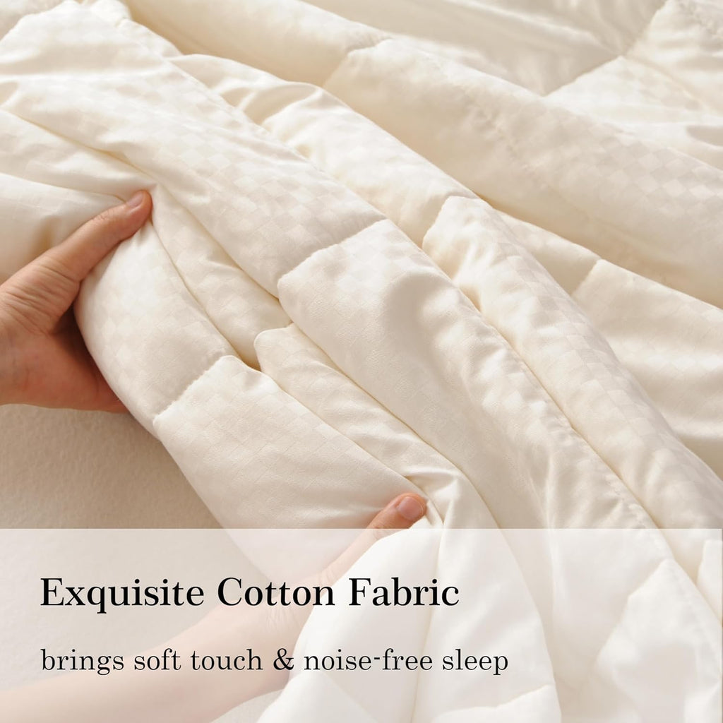 Wool Comforter Duvet Insert, 100% Australian Wool Filling with Soft Noiseless Cotton Shell