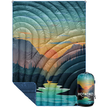 Puffy Camping Blanket, Large Camp Blanket Outdoor Camping Quilt