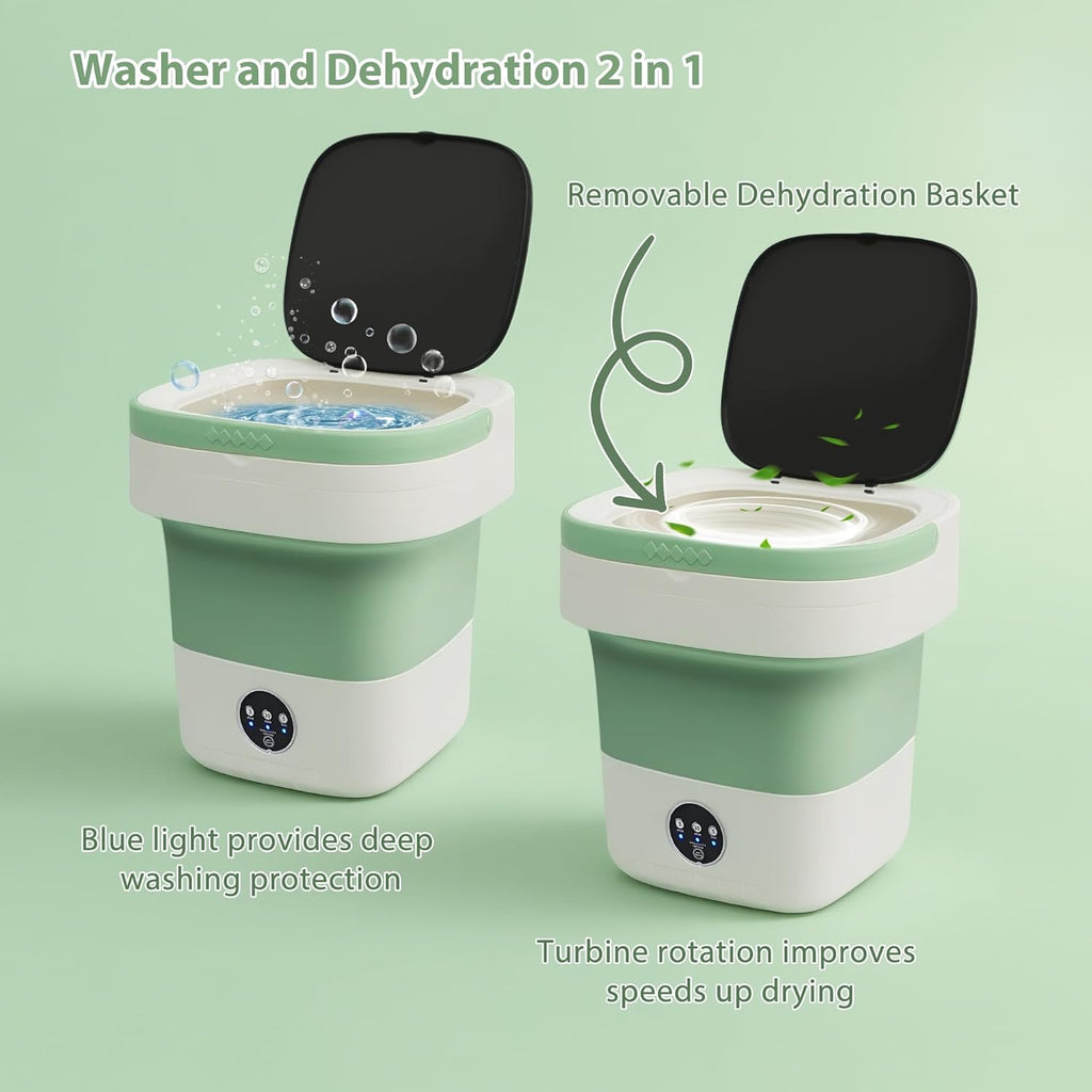 17L Portable Mini Washing Machine, Foldable Compact Washer with Spin Dryer, 3 Wash Modes for Baby Clothes, Underwear &