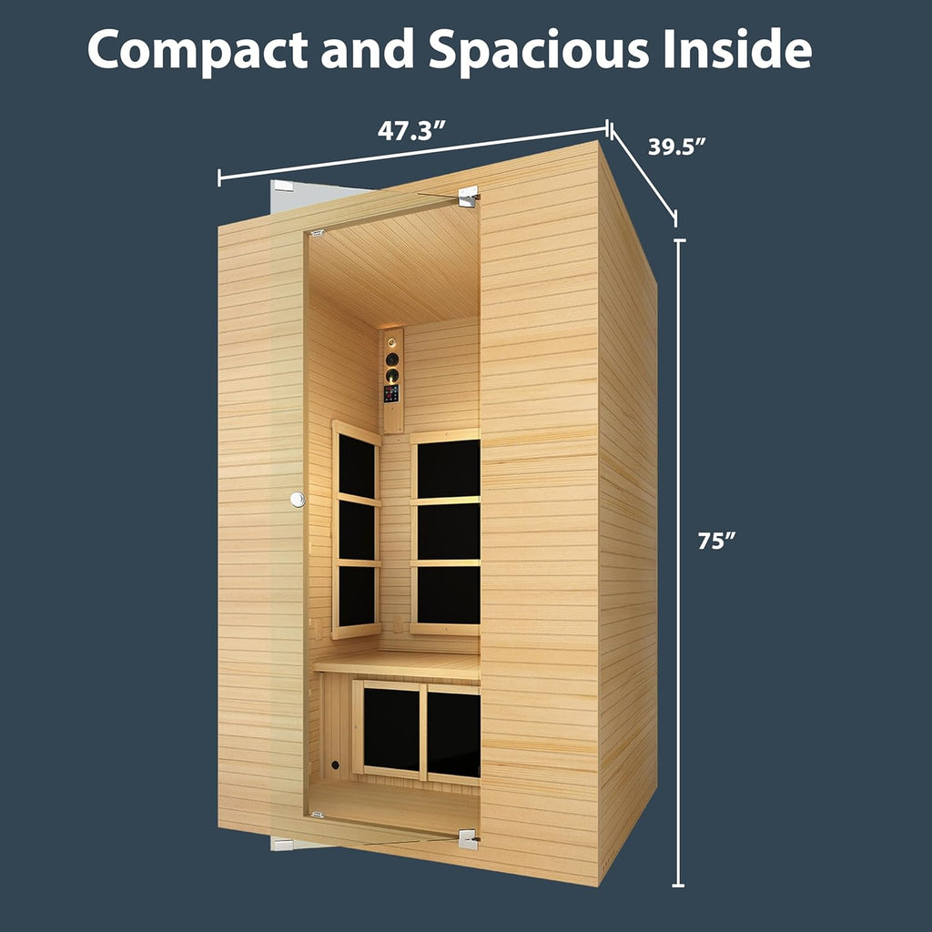 Joyous Flex 2 Person Low EMF Far Infrared Sauna with Reversible Door