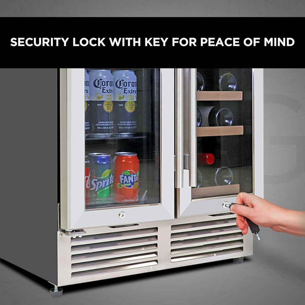 18 Bottle 56 Can Wine Fridge - Wine Cooler with Glass Door, 150 L Beverage Can R