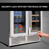 18 Bottle 56 Can Wine Fridge - Wine Cooler with Glass Door, 150 L Beverage Can R