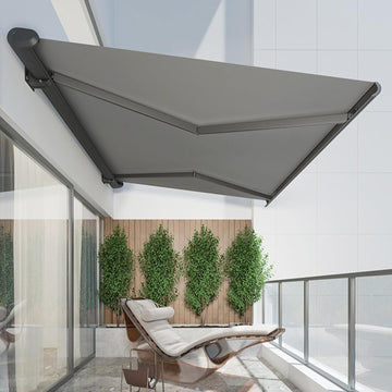 6.5'×5' Patio Awning Retractable, Sun Shade Shelter Cover Patio Canopy Sunsetter Awnings Deck Yard, Fully Assembled